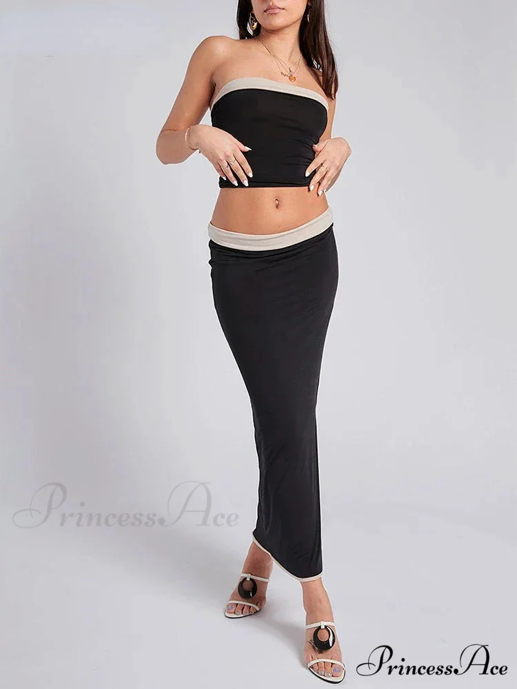Women Crop Top Maxi Dress - Image 3