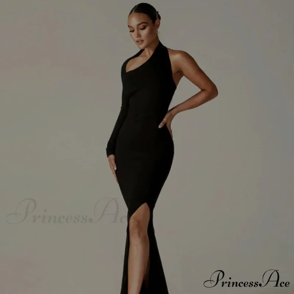 Fashion One Shoulder Club Outfits Maxi Dress - Image 6