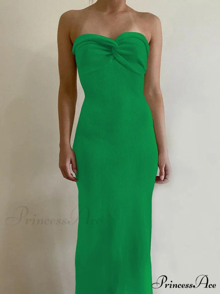 Backless Twist Knitted Fashion Outfits Maxi Dress - Image 10