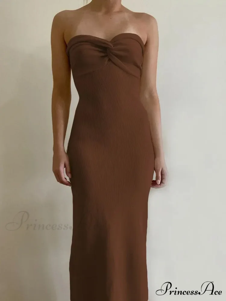 Backless Twist Knitted Fashion Outfits Maxi Dress - Image 15