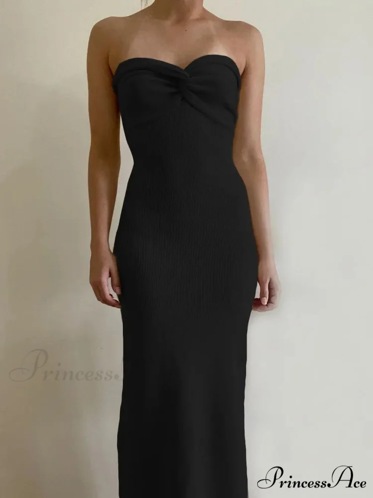 Backless Twist Knitted Fashion Outfits Maxi Dress - Image 6