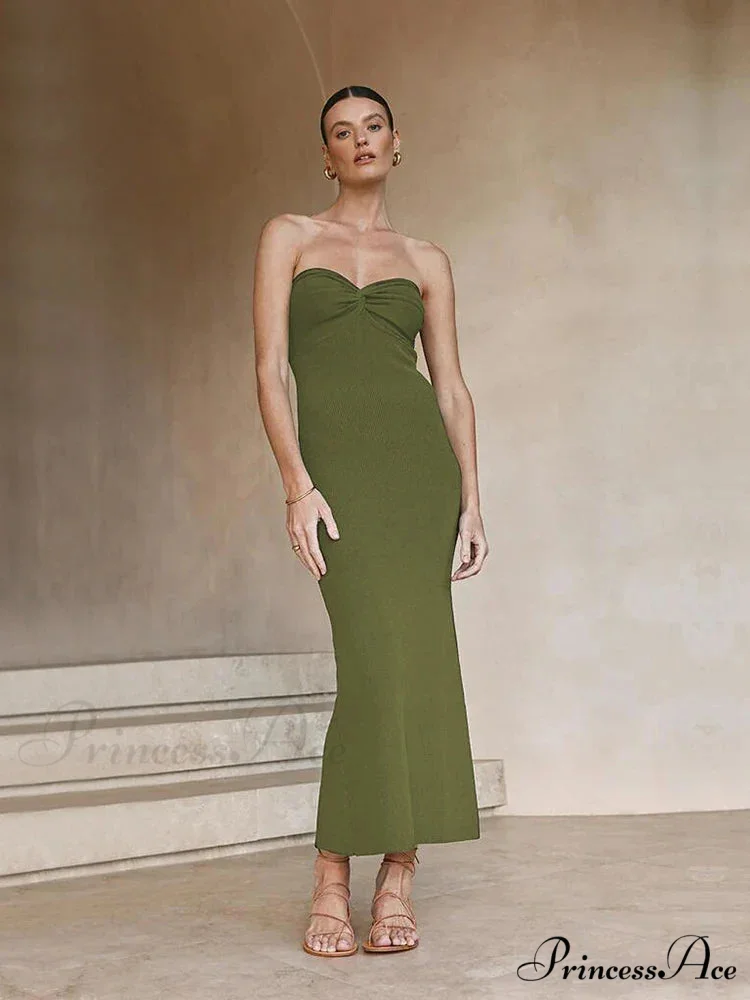 Backless Twist Knitted Fashion Outfits Maxi Dress - Image 8