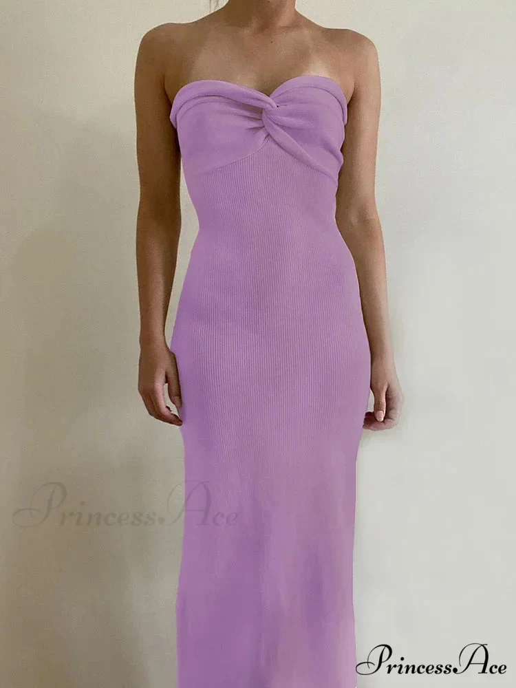 Backless Twist Knitted Fashion Outfits Maxi Dress - Image 9