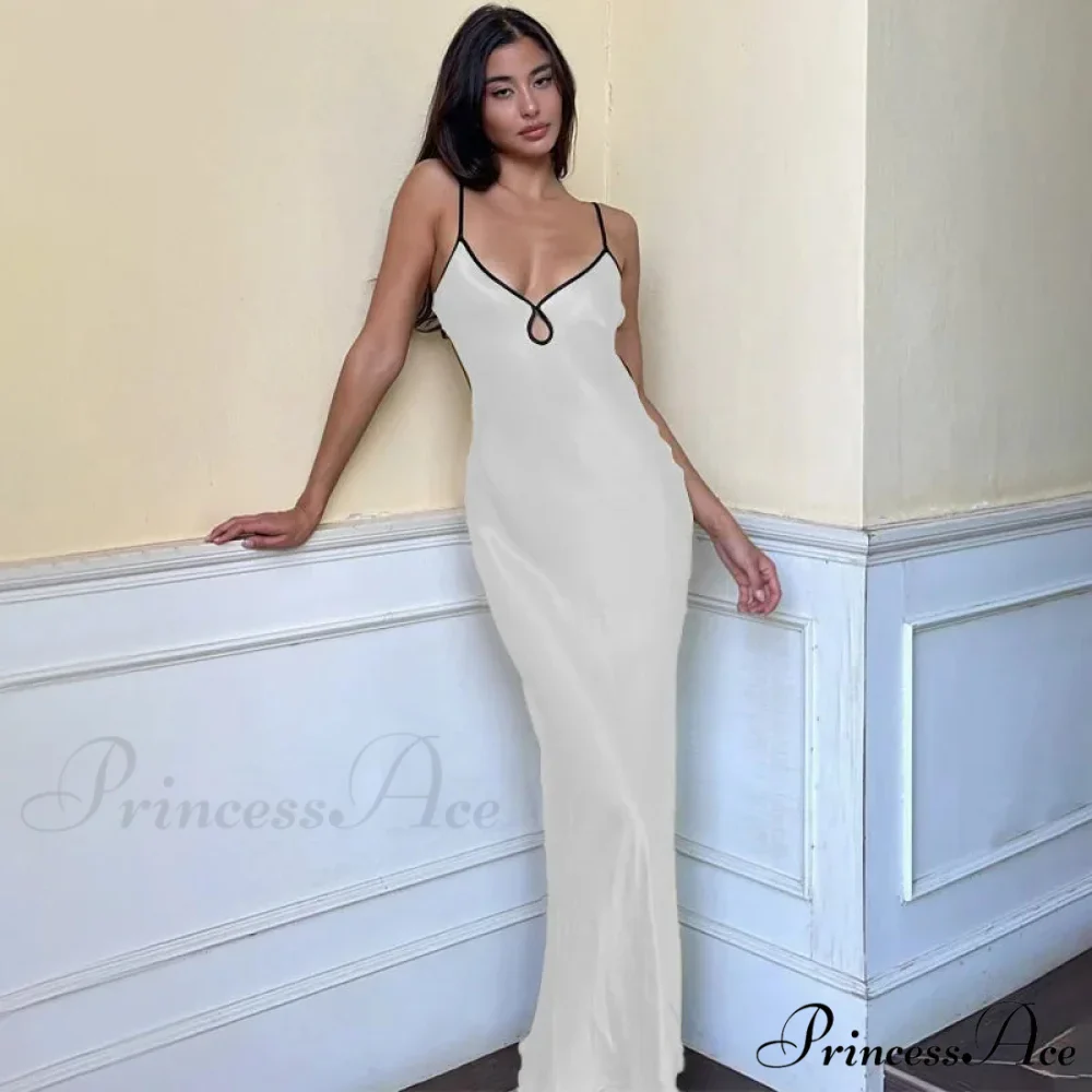 Satin Backless Club Party Vestido Maxi Dress - Image 9
