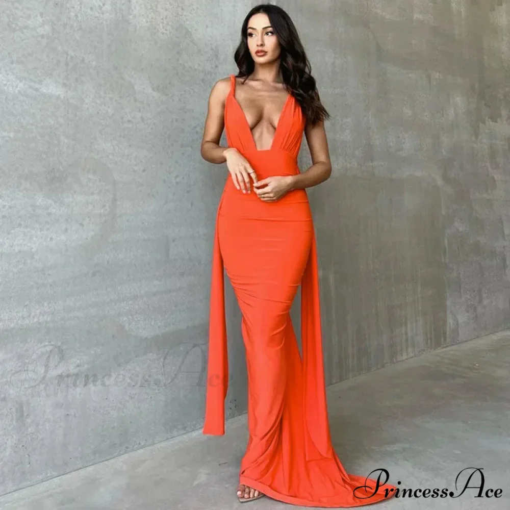 Ruched Backless Gown Party Club Maxi Dress - Image 2