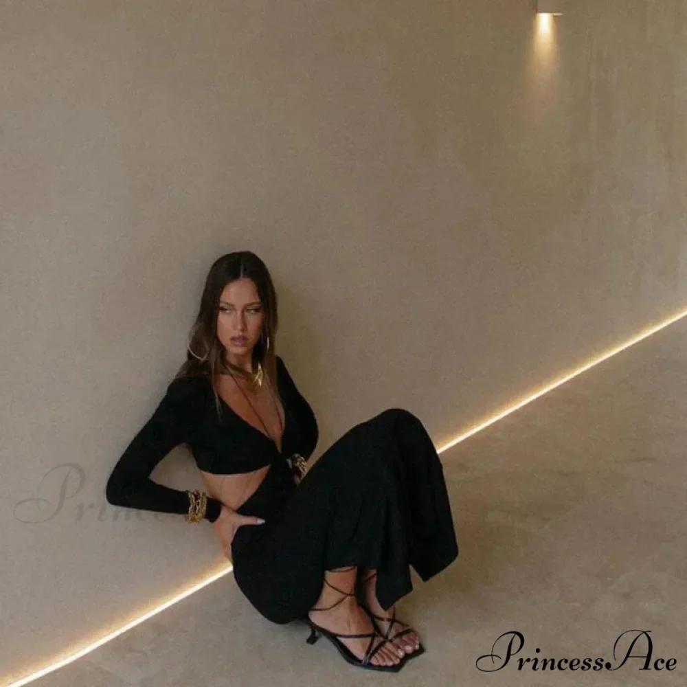 Halter Cut Out Fashion Outfits Maxi Dress - Image 3