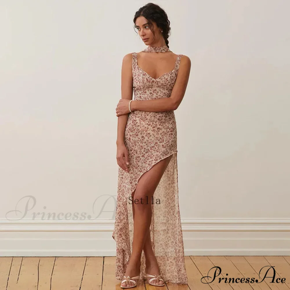 Backless Floral Print Birthday Vestido Maxi Dress - Image 5