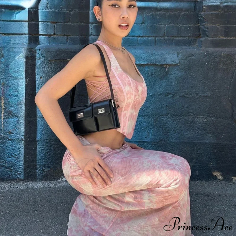 Fashion Print Two Set Maxi Dress - Image 2