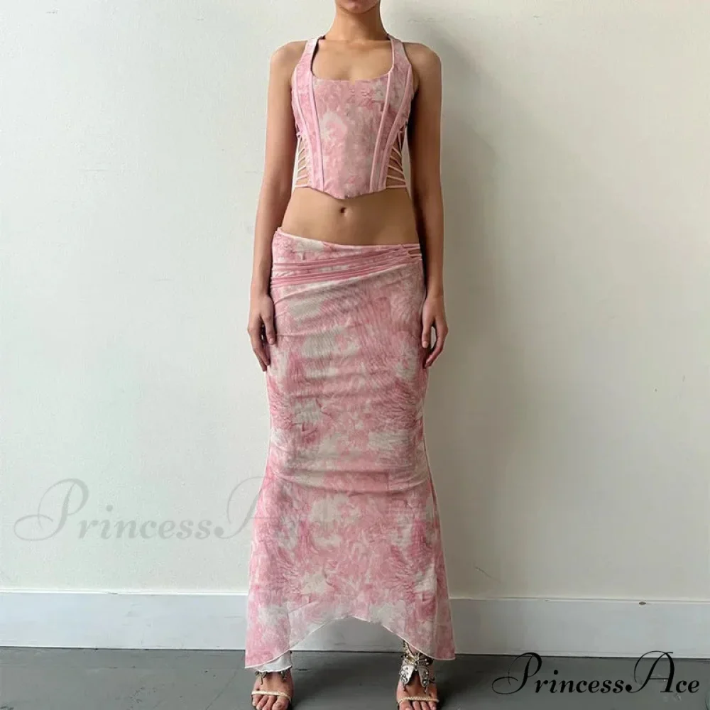 Fashion Print Two Set Maxi Dress - Image 5