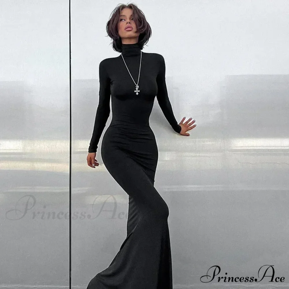 Turtleneck Sleeve Maxi Dress - Image 7