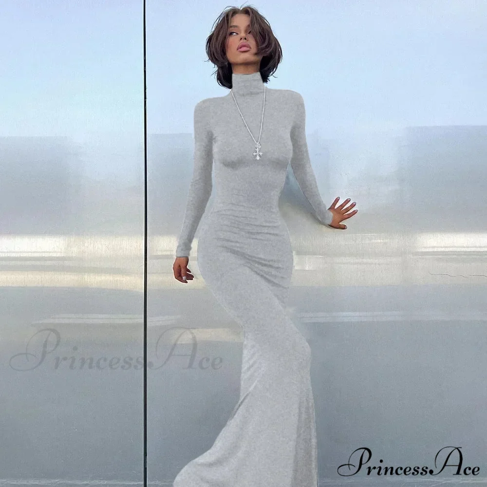 Turtleneck Sleeve Maxi Dress - Image 8
