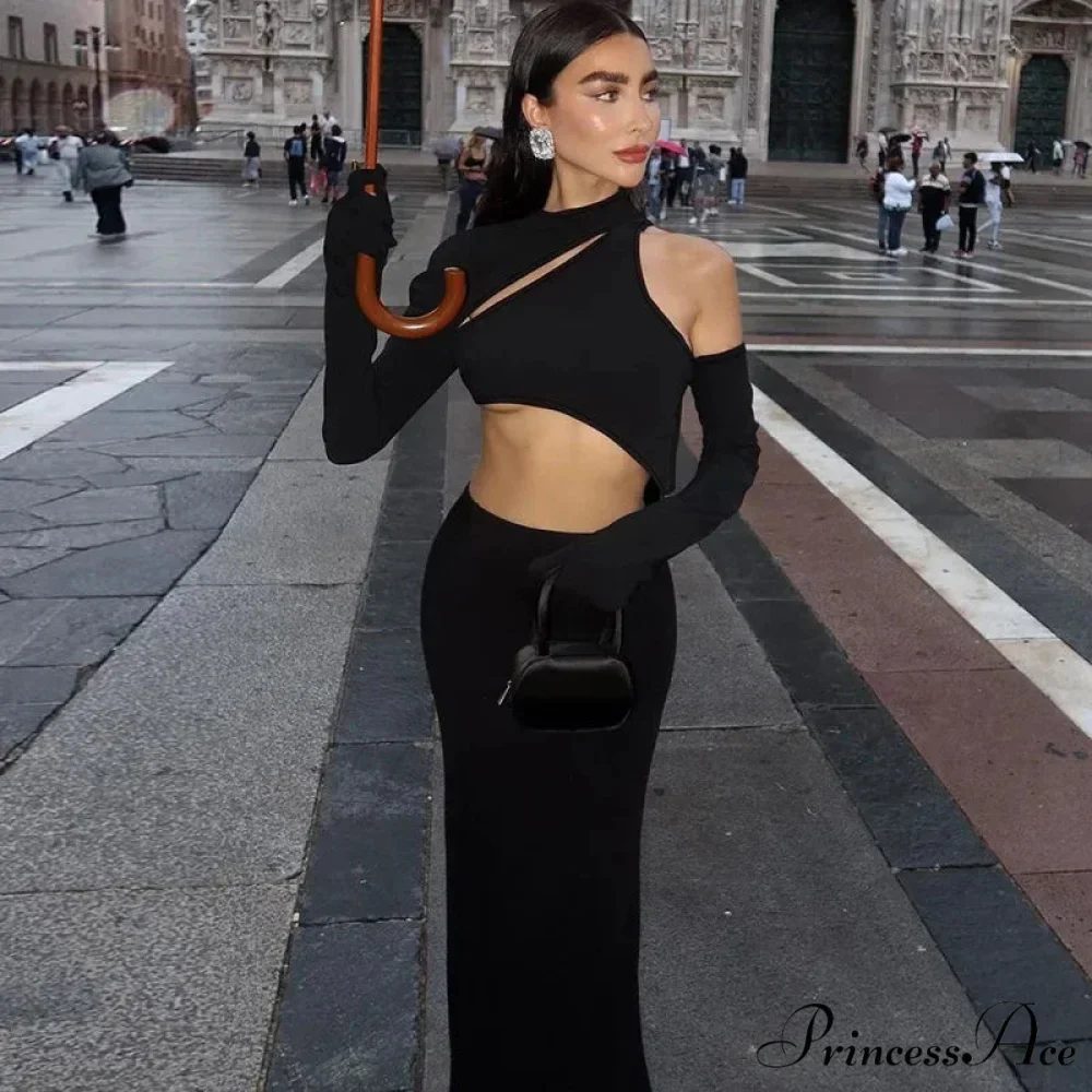 Asymmetric Sleeve Maxi Dress - Image 6