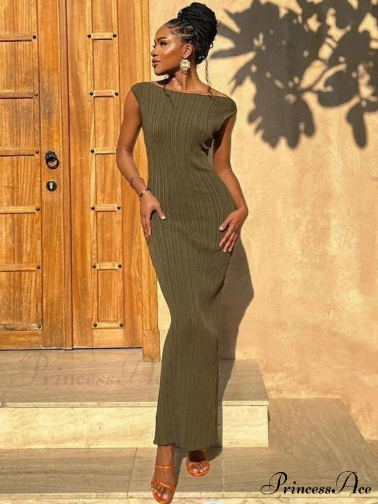 Knitted Split Maxi Dress - Image 2