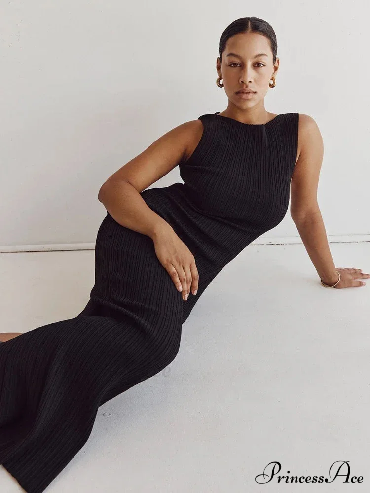 Knitted Split Maxi Dress - Image 6