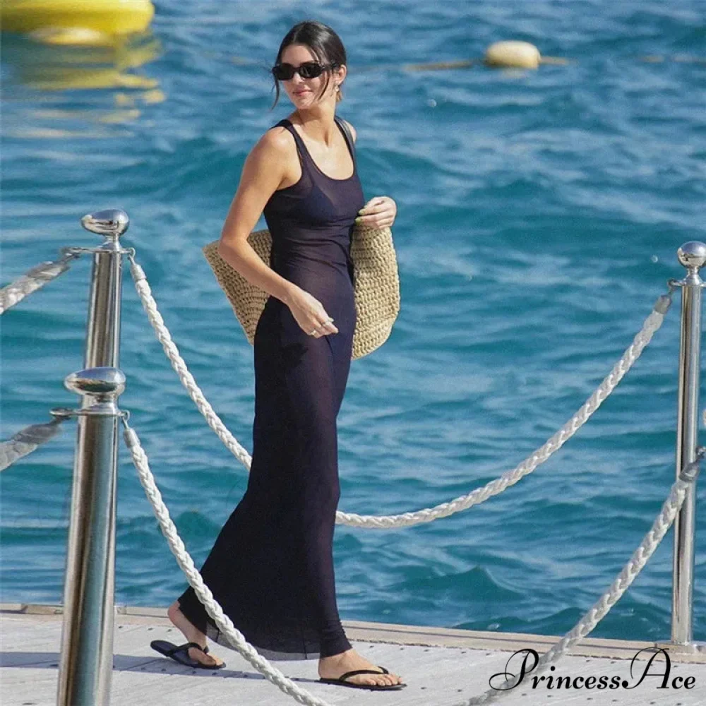 Patchwork Shoulder Bodycon Maxi Dress - Image 4