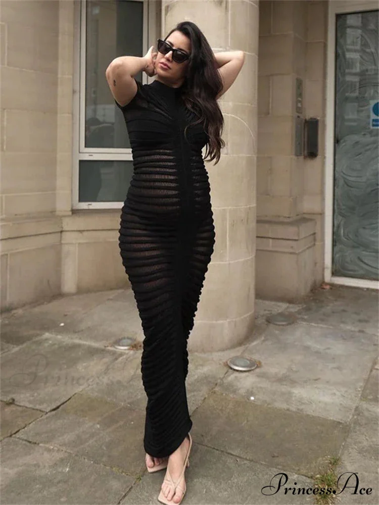 Backless V Neck Gown Maxi Dress - Image 4