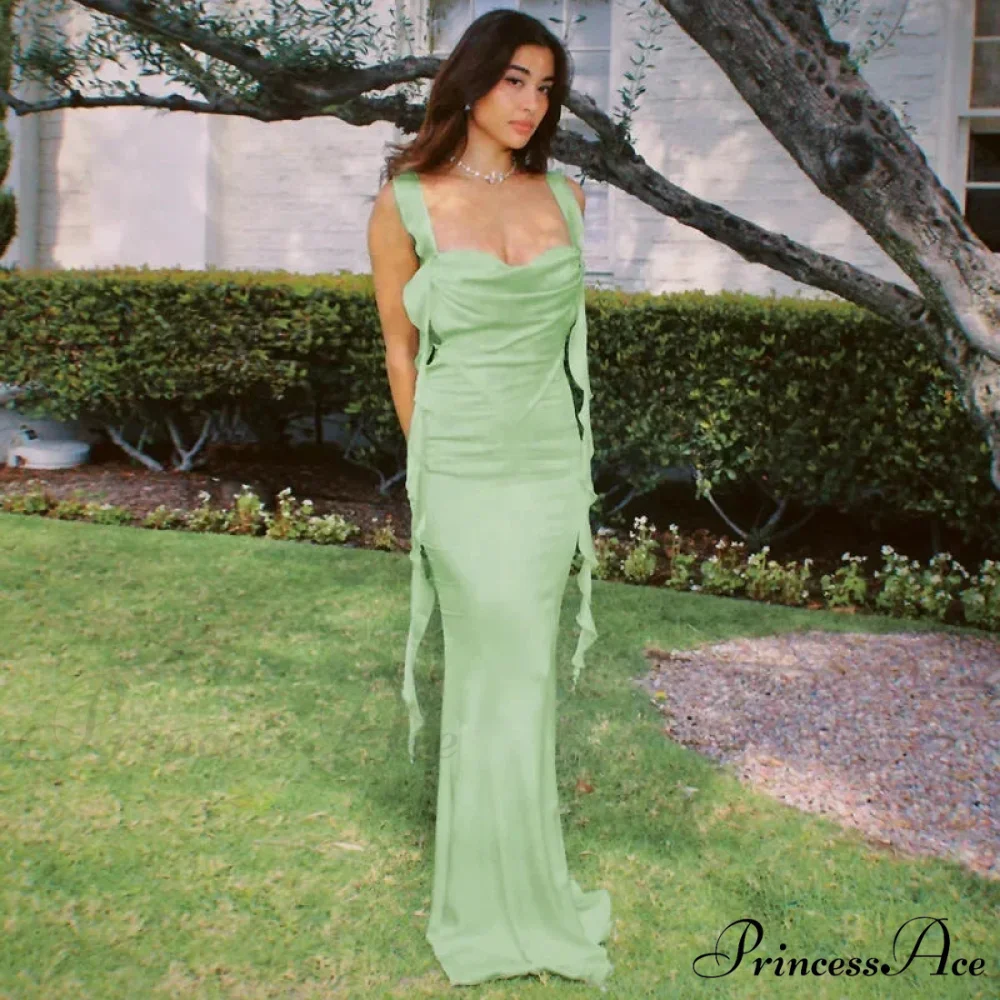 Ribbon Backless Maxi Dress - Image 4