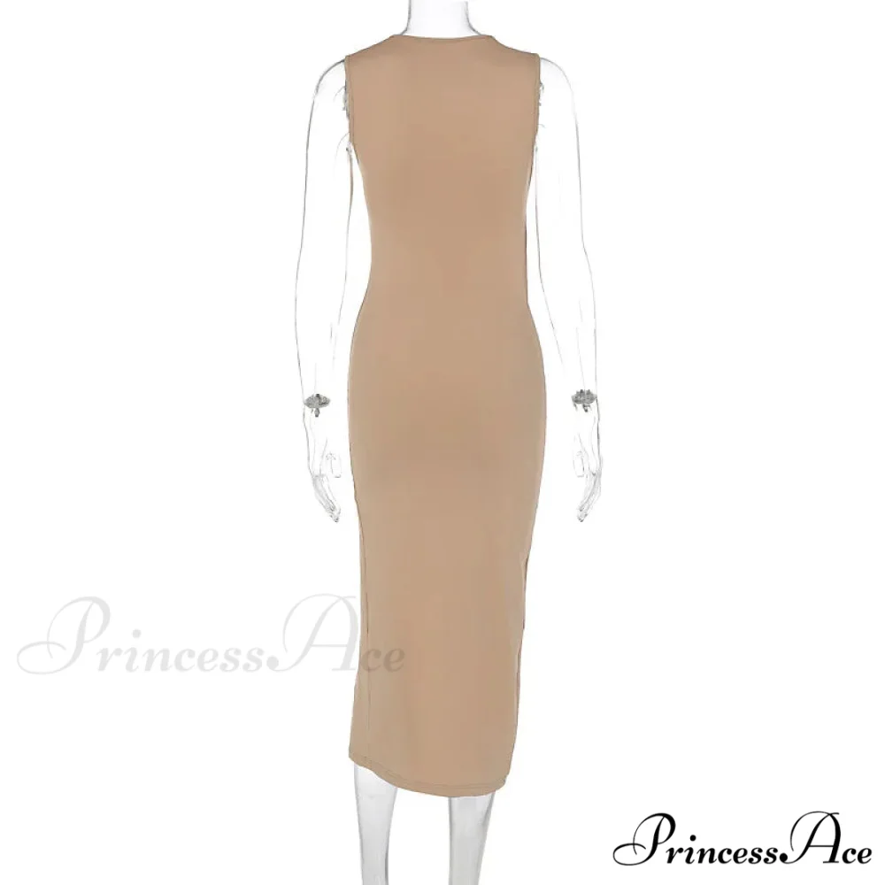 Sexy Cut Out Split Sleeveless Maxi Dress - Image 6