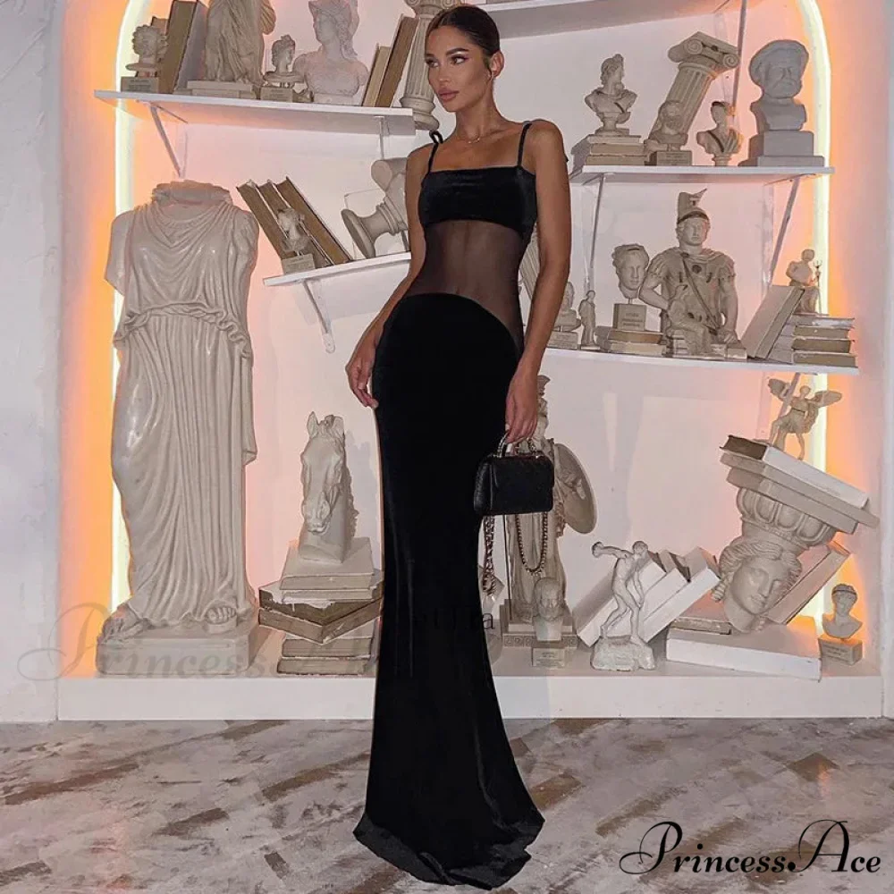 Fashion Mesh Sheer Sleeveless Backless Party Maxi Dress - Image 6