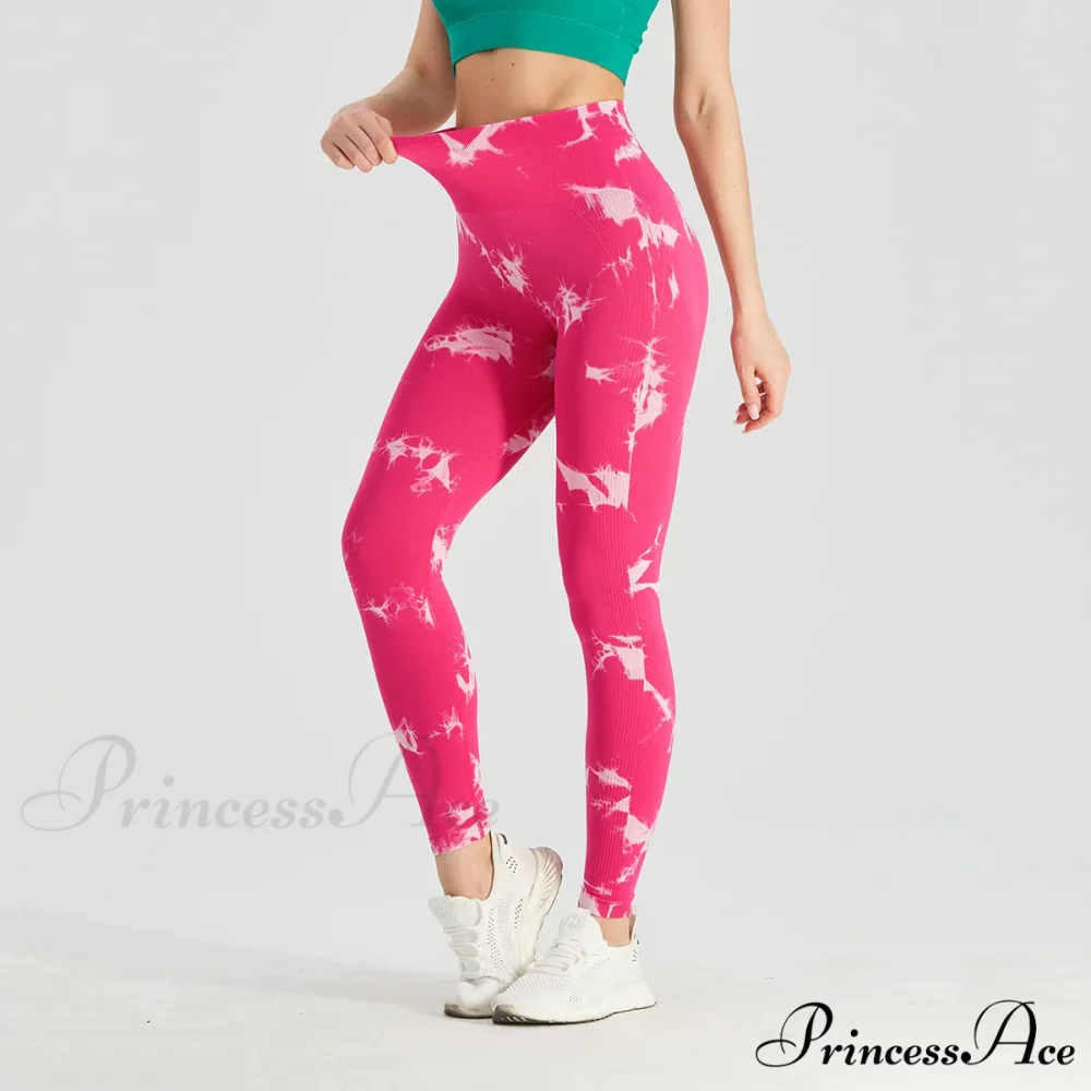 Tie Dye High Waist Seamless Push Up Yoga Fitness Legging - Image 12