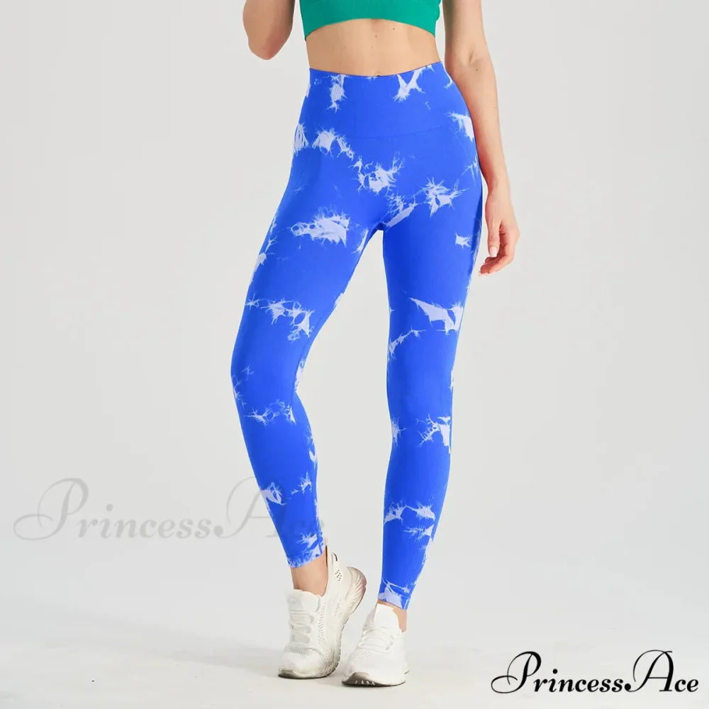 Tie Dye High Waist Seamless Push Up Yoga Fitness Legging - Image 7