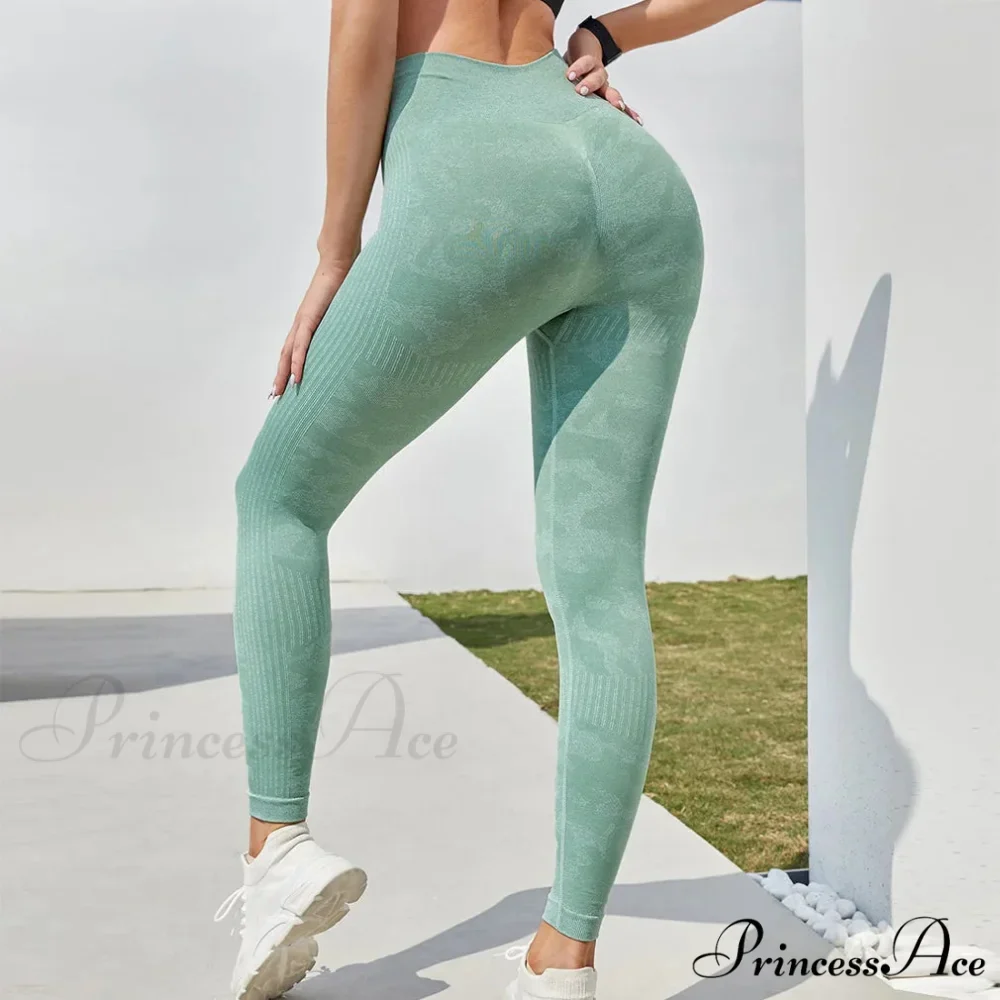 High Waist Camouflage Seamless Stretch Butt Lift Gym Legging - Image 5