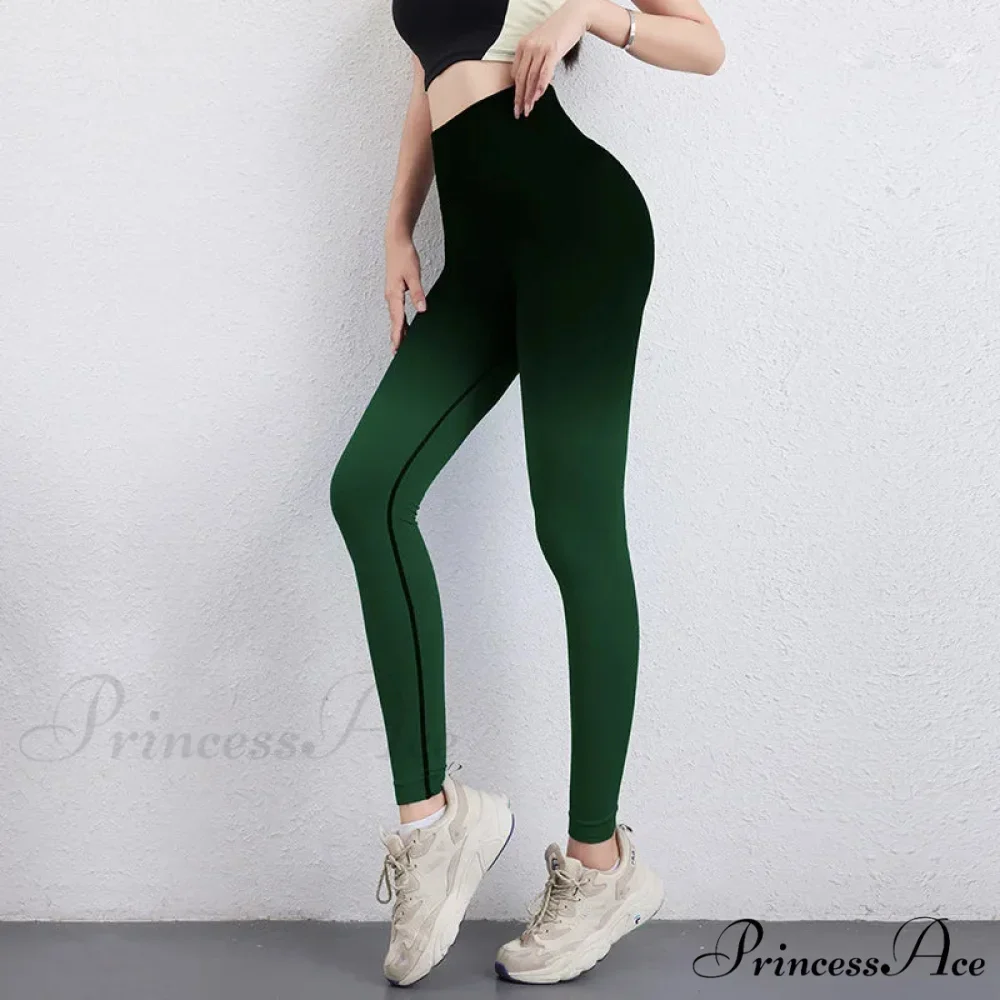 Gradient Seamless High Waist Fashion Yoga Legging - Image 12