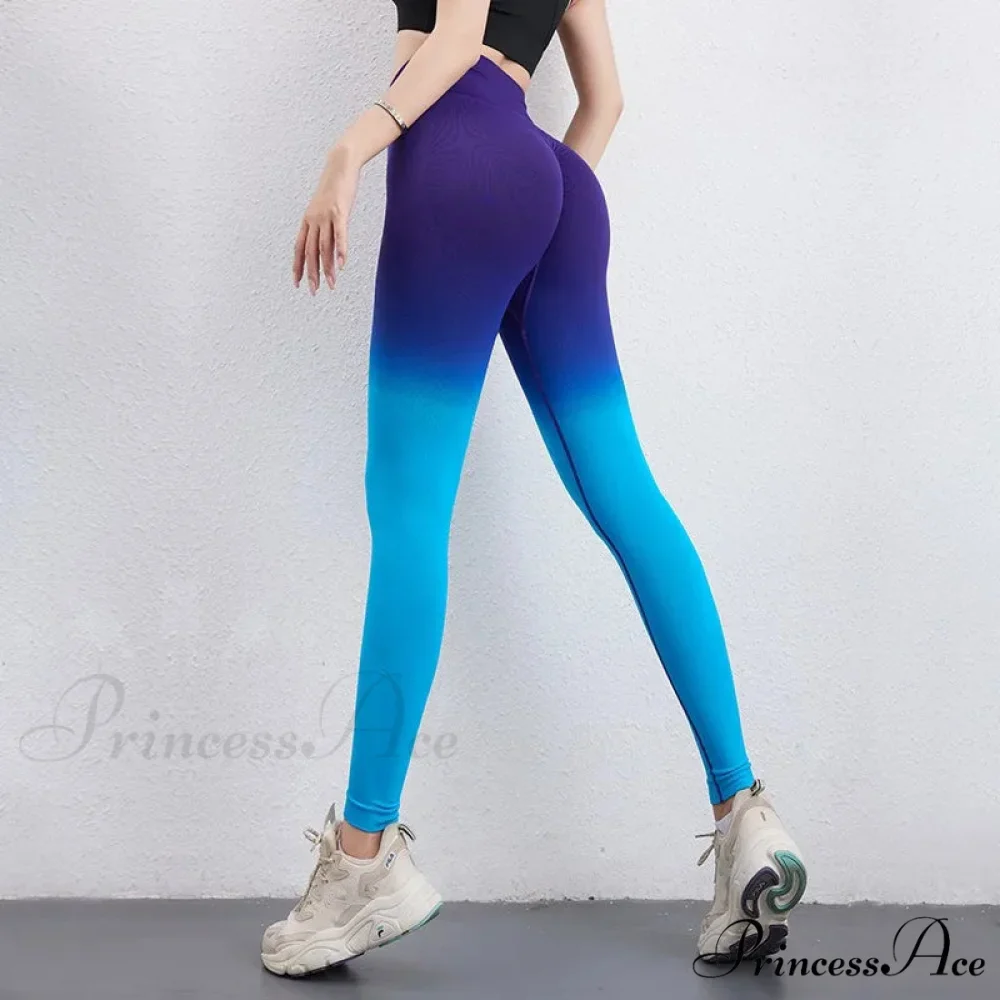Gradient Seamless High Waist Fashion Yoga Legging - Image 4