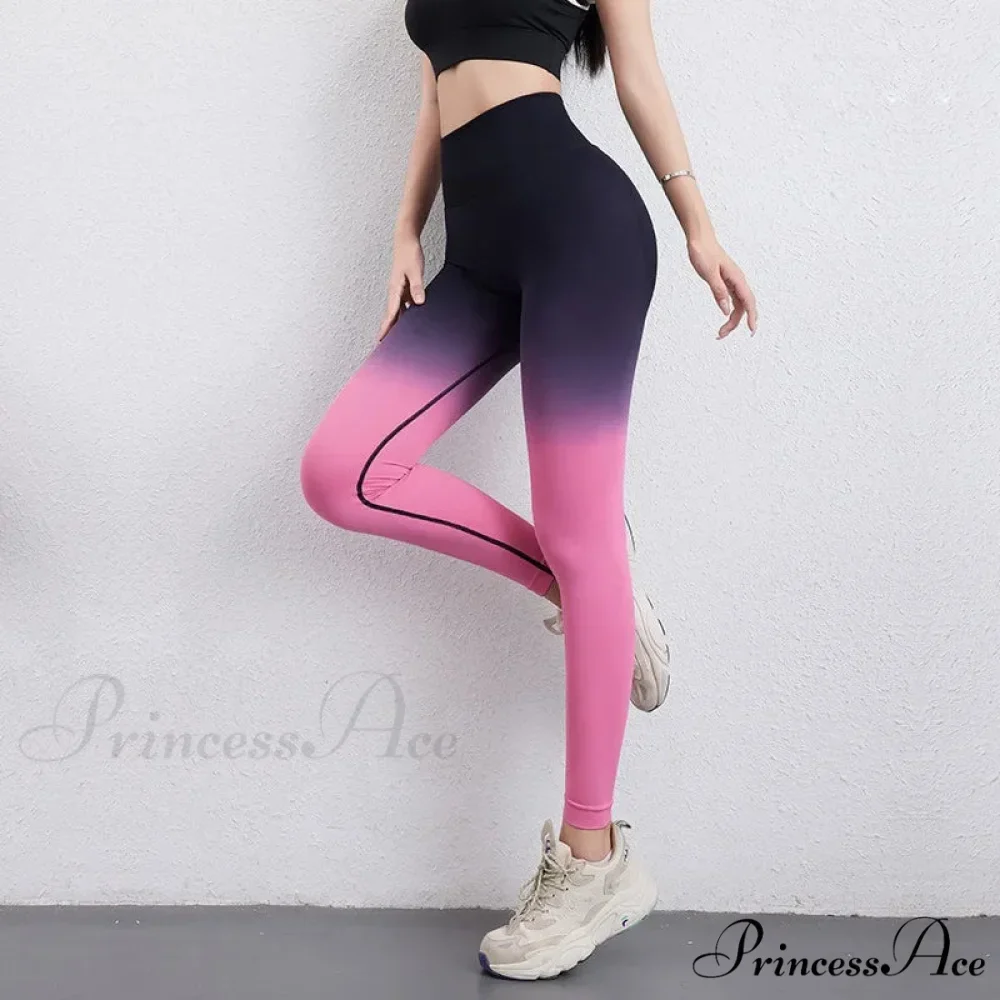 Gradient Seamless High Waist Fashion Yoga Legging - Image 5