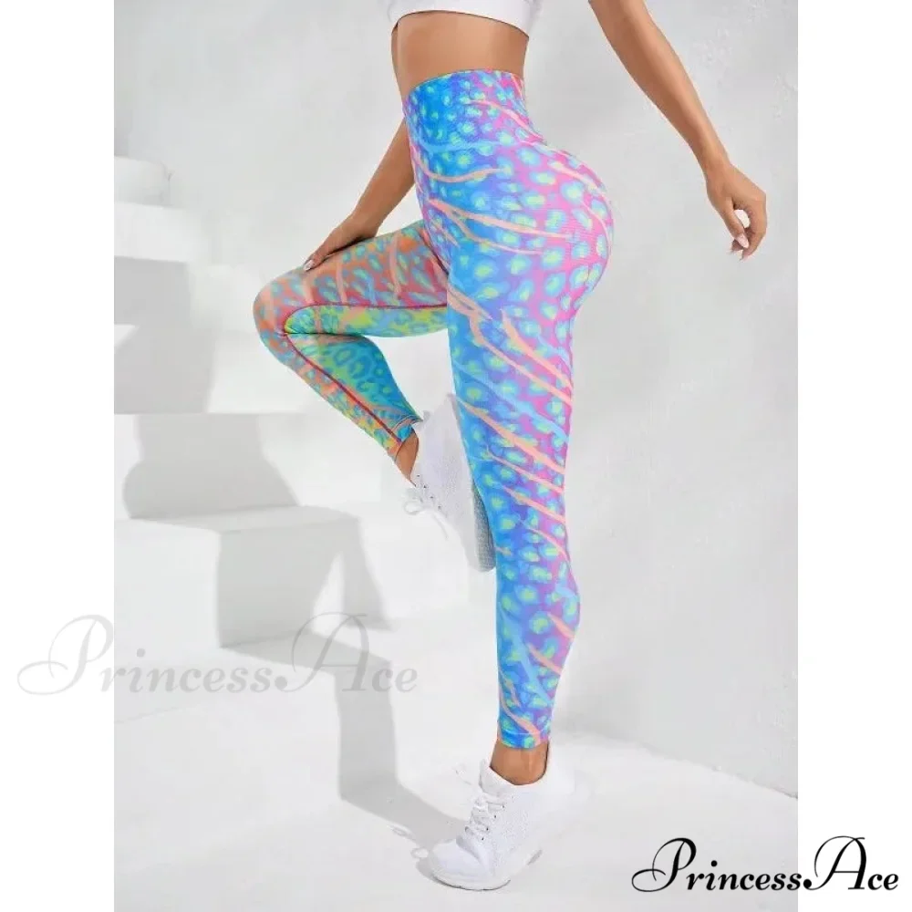 Seamless Tie Dye High Waist Butt Lift Yoga Legging - Image 4
