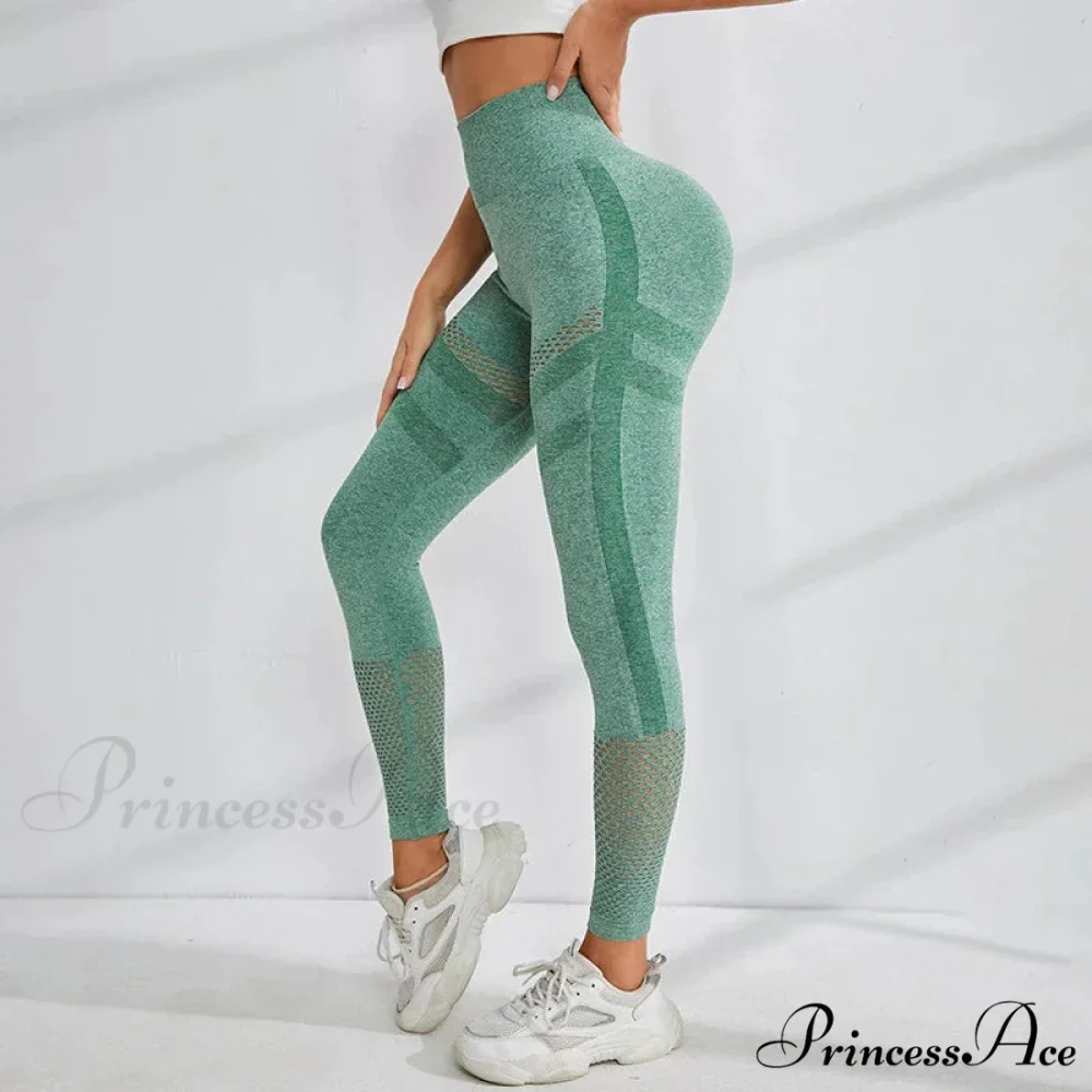 Knitting Mesh High Waist Fashion Yoga Legging - Image 5