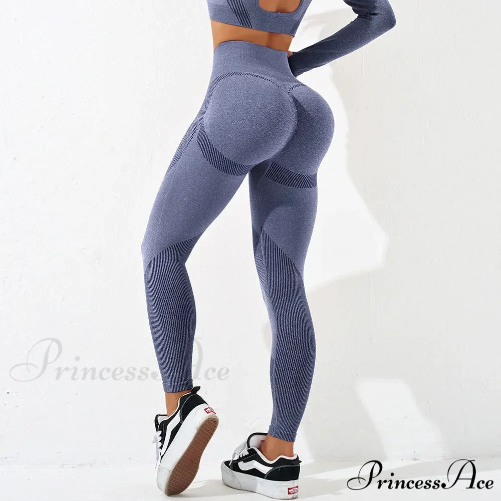 Striped High Waist Workout Elastic Fitness Legging - Image 4
