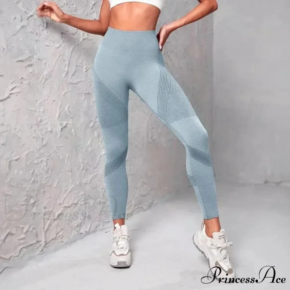 Waist Striped Mesh Fitness Outdoor Running Legging - Image 3
