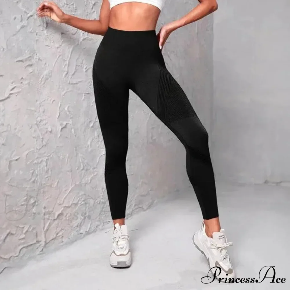 Waist Striped Mesh Fitness Outdoor Running Legging - Image 5