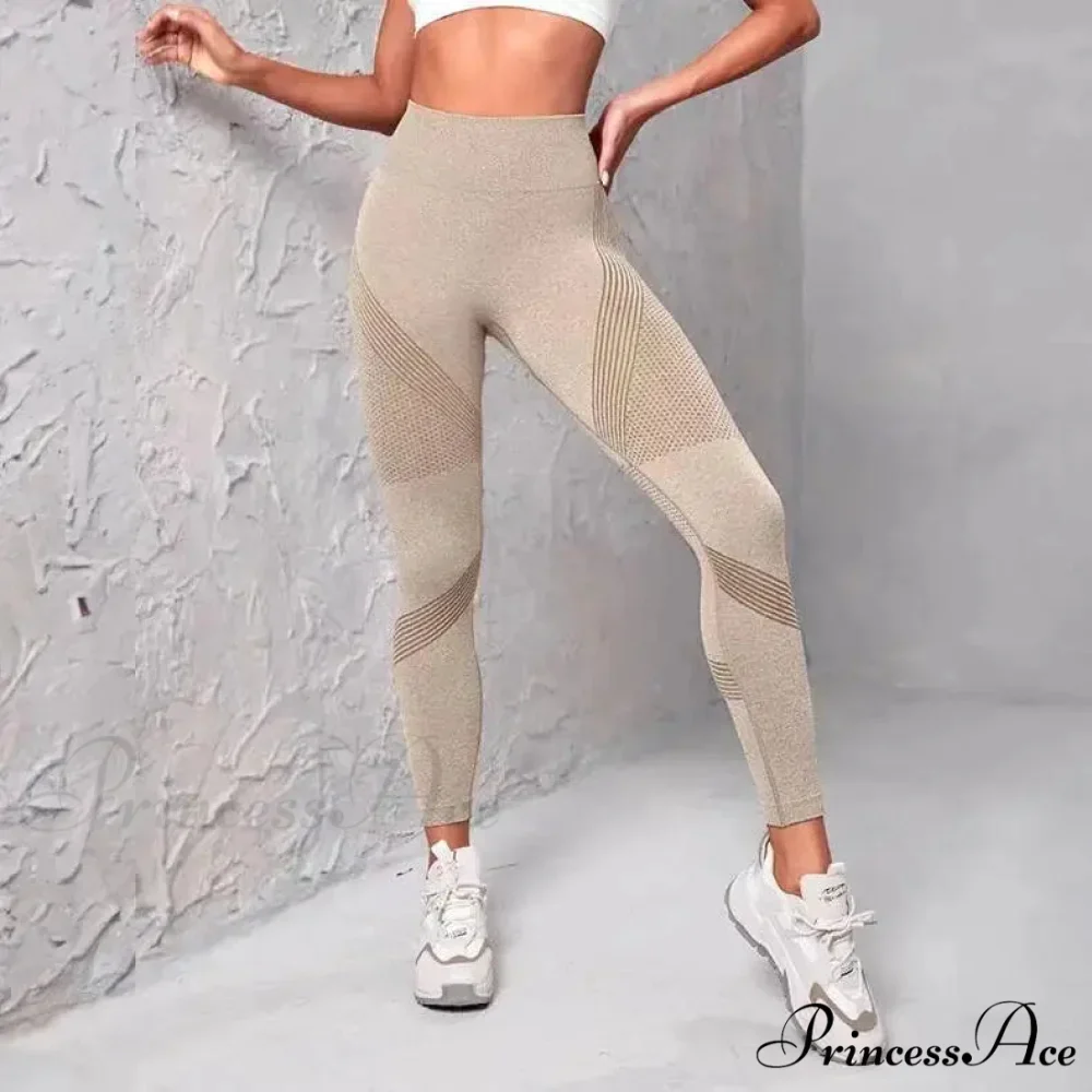 Waist Striped Mesh Fitness Outdoor Running Legging - Image 6