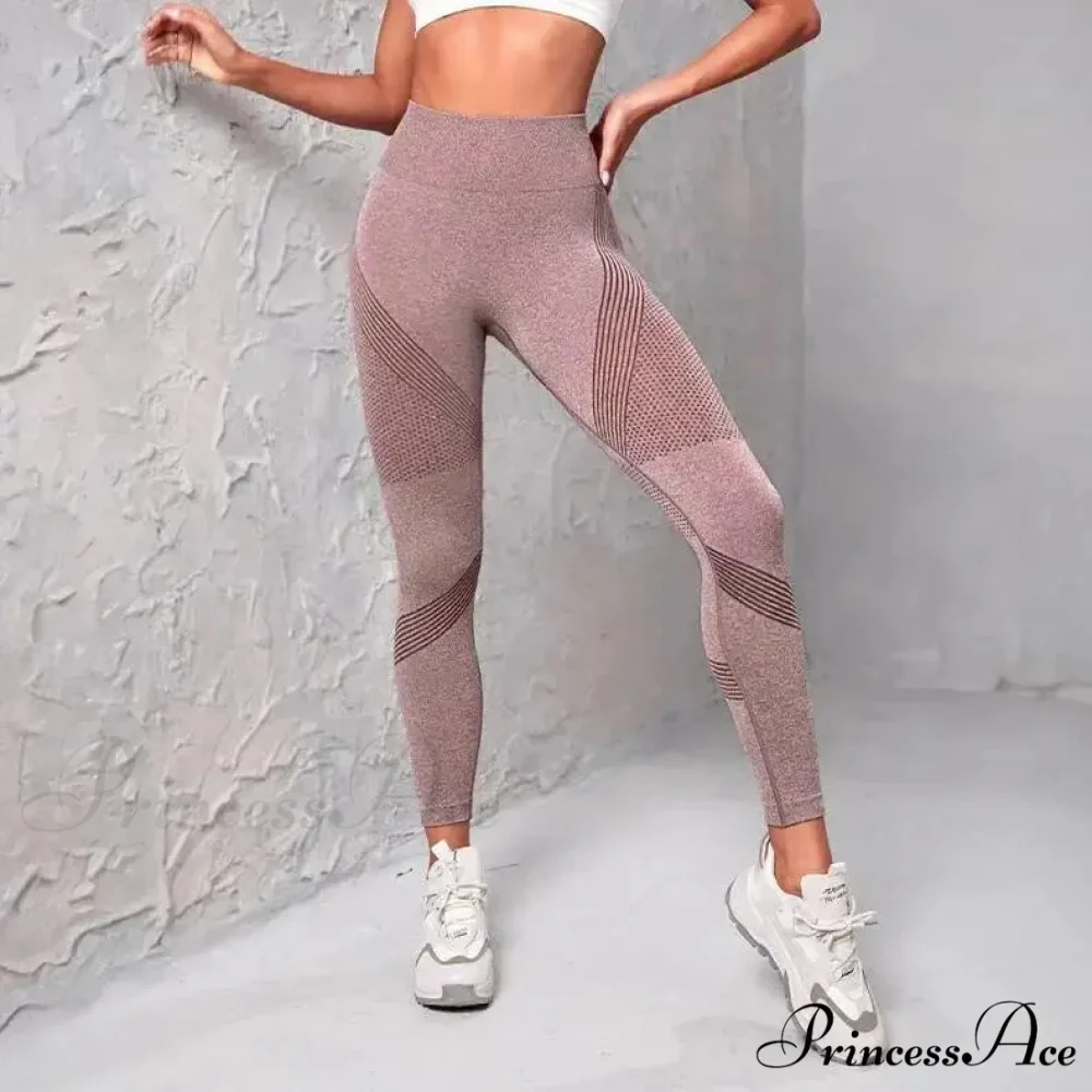 Waist Striped Mesh Fitness Outdoor Running Legging - Image 7