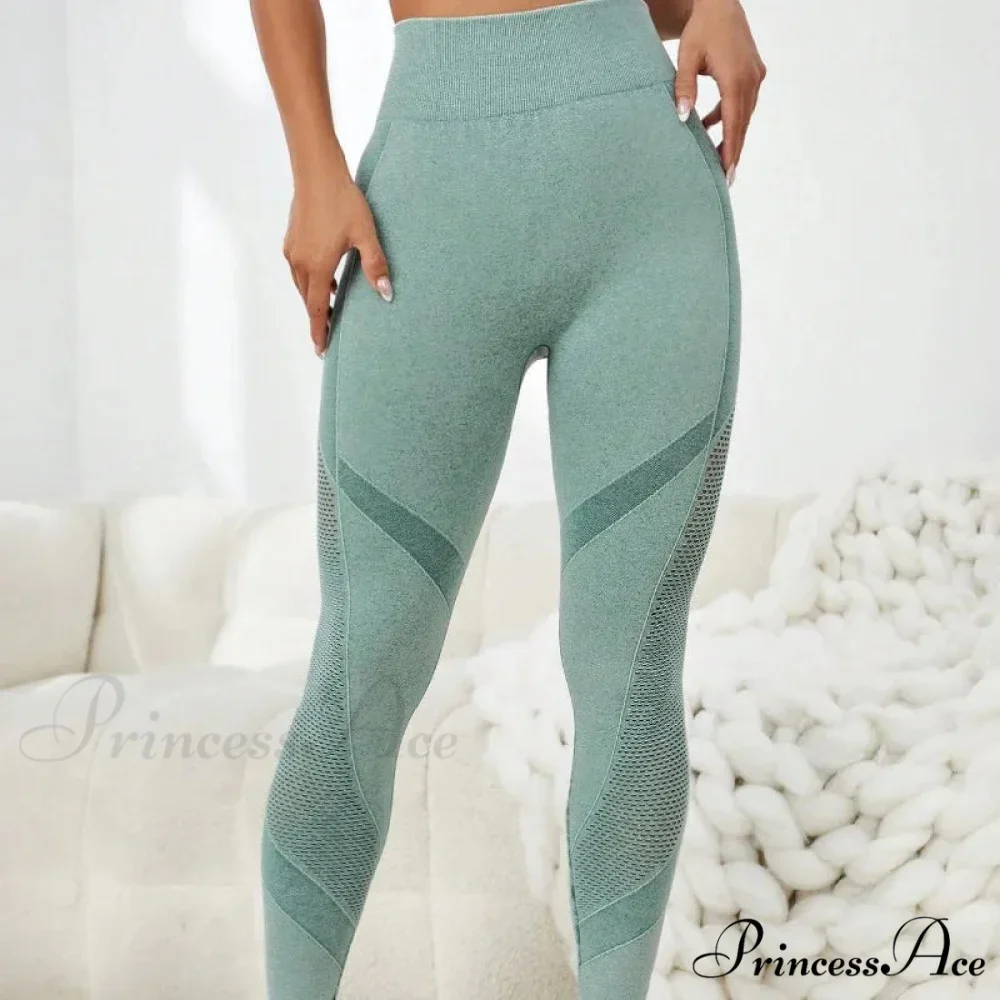 Seamless Fitness Hollow Out High Waist Yoga Legging - Image 2
