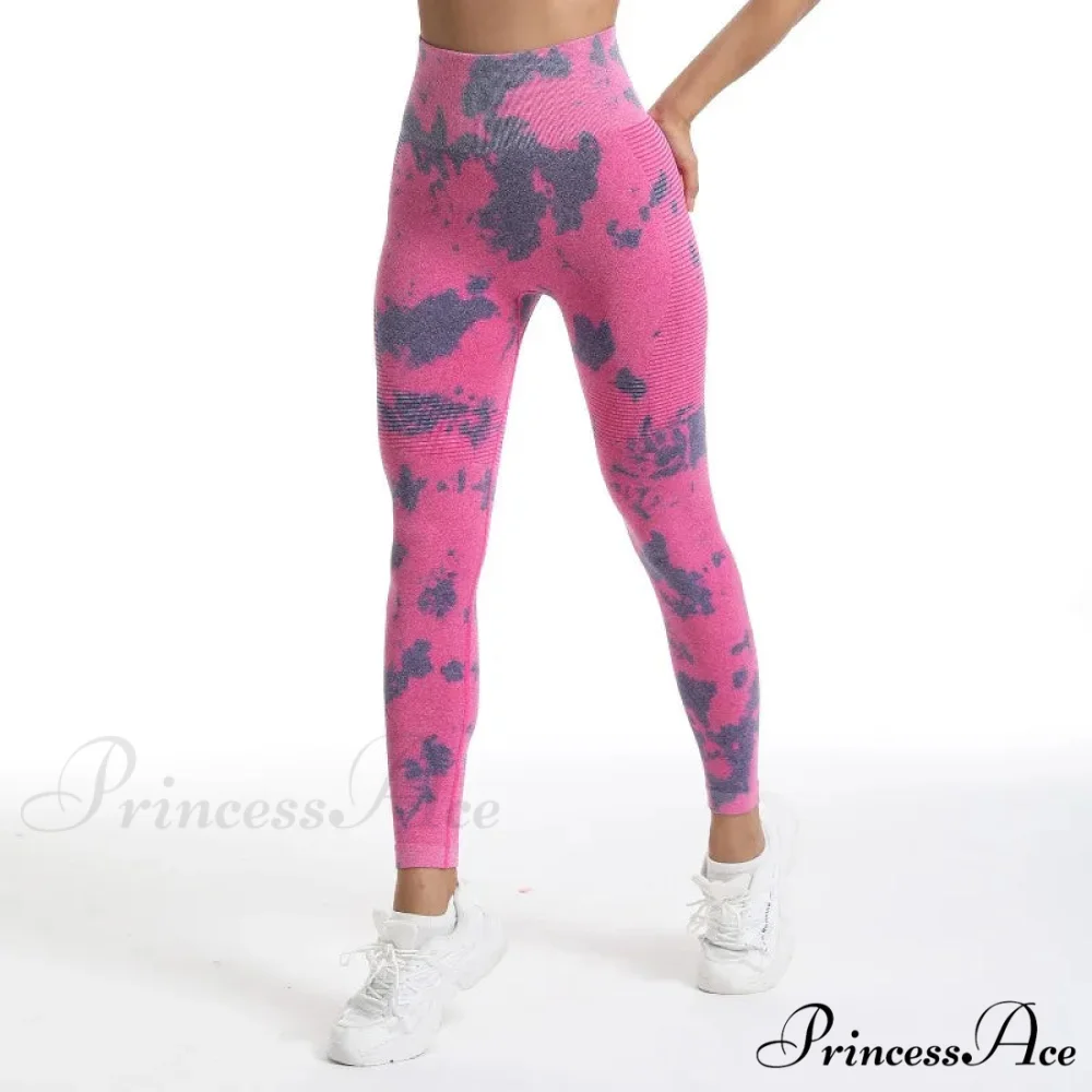Tie Dye Print Elastic Fitness Fashion Exercise Yoga Legging - Image 4