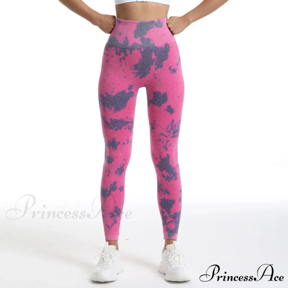 Tie Dye Print Elastic Fitness Fashion Exercise Yoga Legging - Image 9