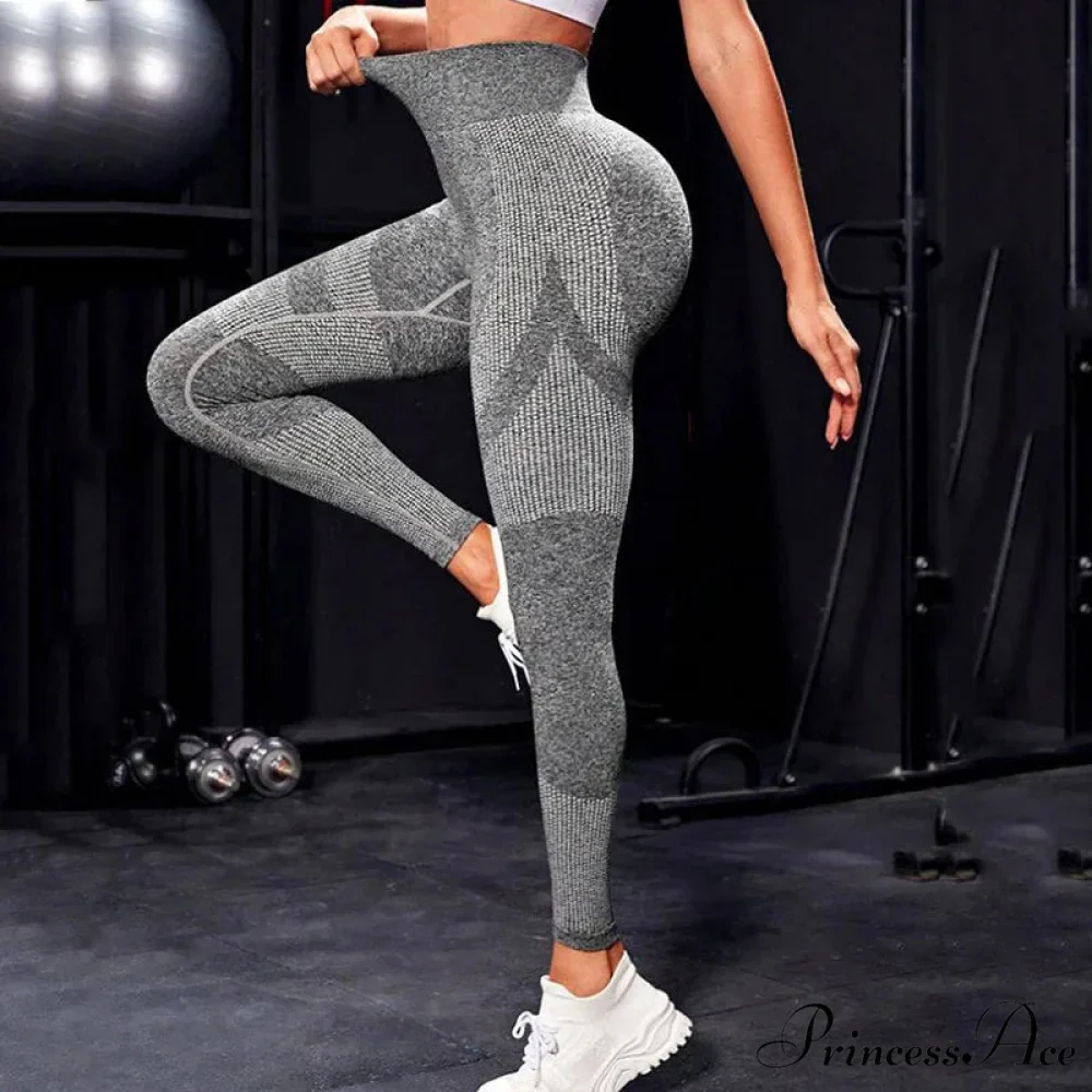 Elastic Seamless Fitness High Waist Sports Running Legging - Image 3