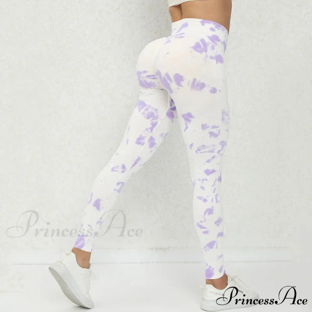 Tie-Dyed Quick-Dry 3D Printing Fitness Legging - Image 3