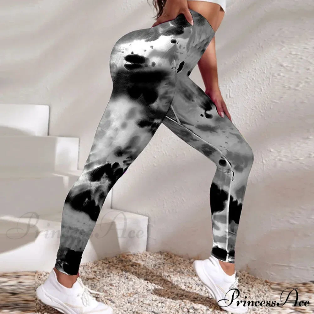 Tie-Dyed Quick-Dry 3D Printing Fitness Legging - Image 4