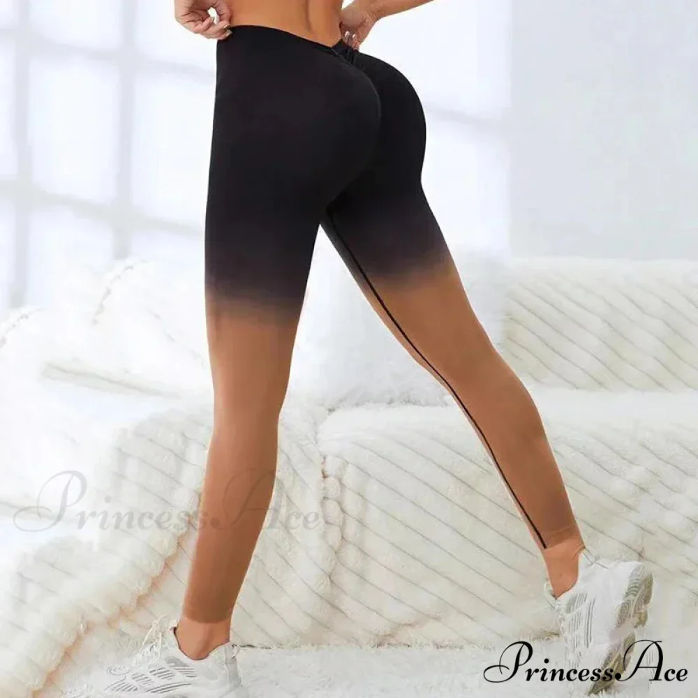 V-Waist High-Elastic Knitting Yoga Sport Legging - Image 3