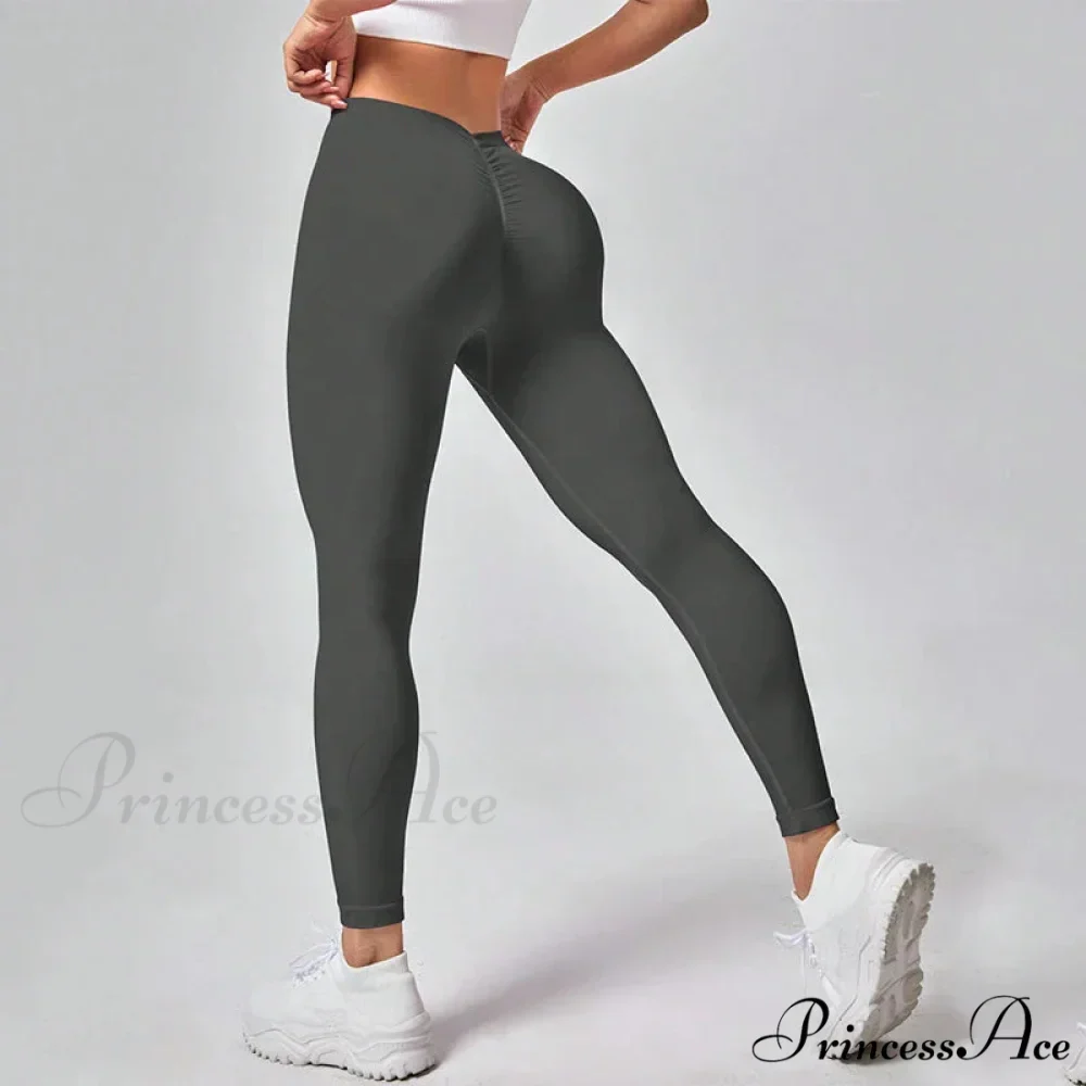 V-Waist High-Elastic Knitting Yoga Sport Legging - Image 4
