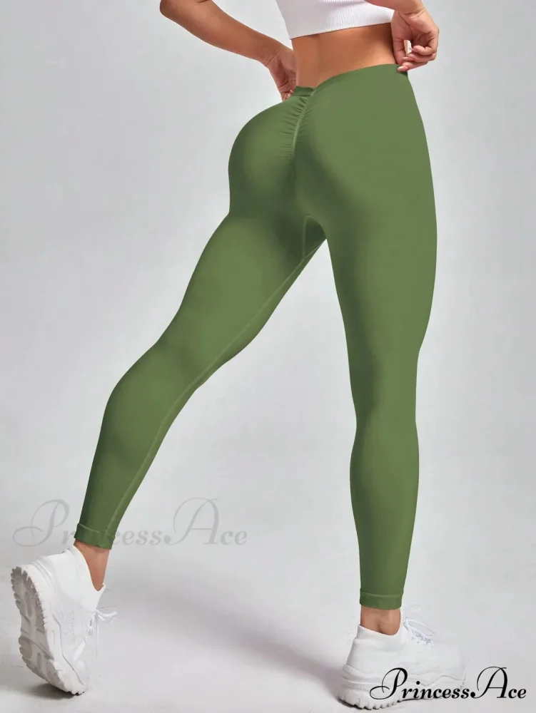 V-Waist High-Elastic Knitting Yoga Sport Legging - Image 8