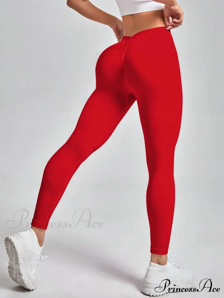 V-Waist High-Elastic Knitting Yoga Sport Legging - Image 9