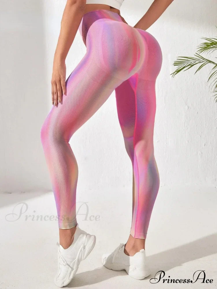 Gradient High-Waist Gym Push-Up Sports Running Legging - Image 3
