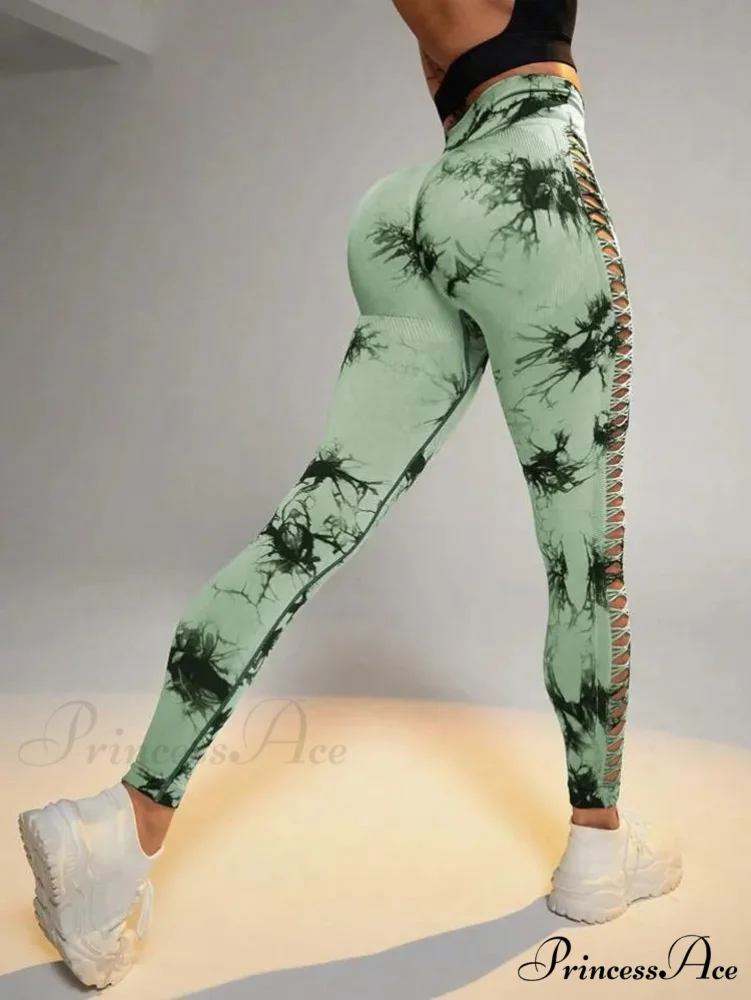 Mesh Out High Waist Push Up Yoga Gym Legging - Image 10