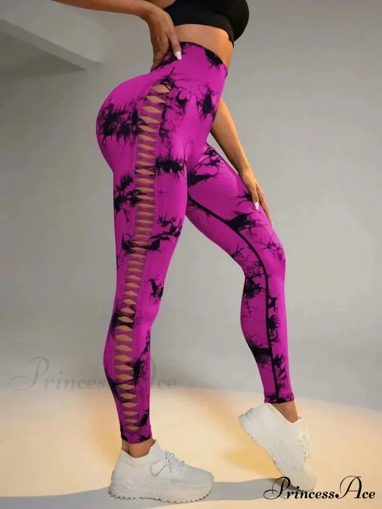 Mesh Out High Waist Push Up Yoga Gym Legging - Image 12