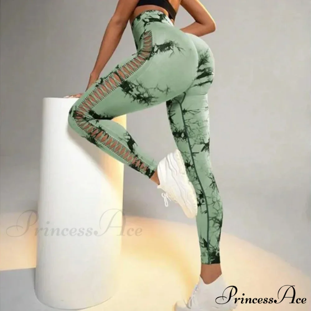 Mesh Out High Waist Push Up Yoga Gym Legging - Image 2